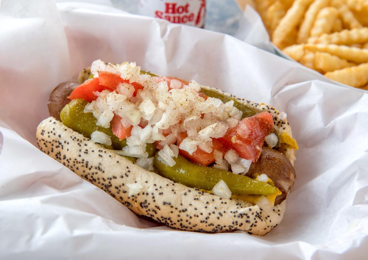 An Illinois classic, a Chicago Dog like this one is available at The Other Dawg, 712 E. War Memorial Drive in Peoria Heights.