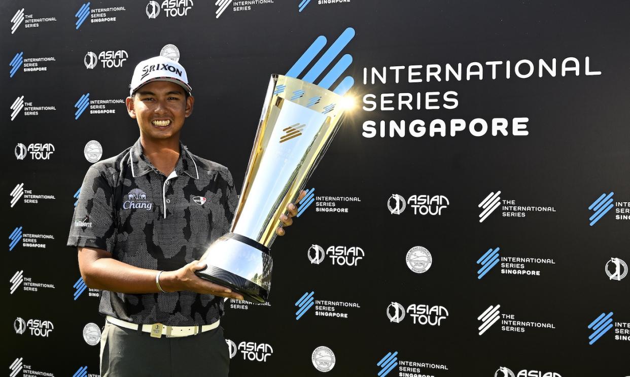 Thailand golfer Nitihorn Thippong wins the inaugural International Series Singapore tournament at Tanah Merah Country Club. (PHOTO: Paul Lakatos/Asian Tour)