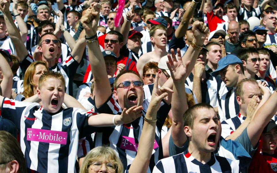 West Bromwich Albion fans celebrate against Portsmouth - Raymonds/Neil Plumb