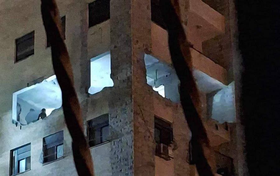 Images posted on social media show the fourth-floor apartment reduced to rubble