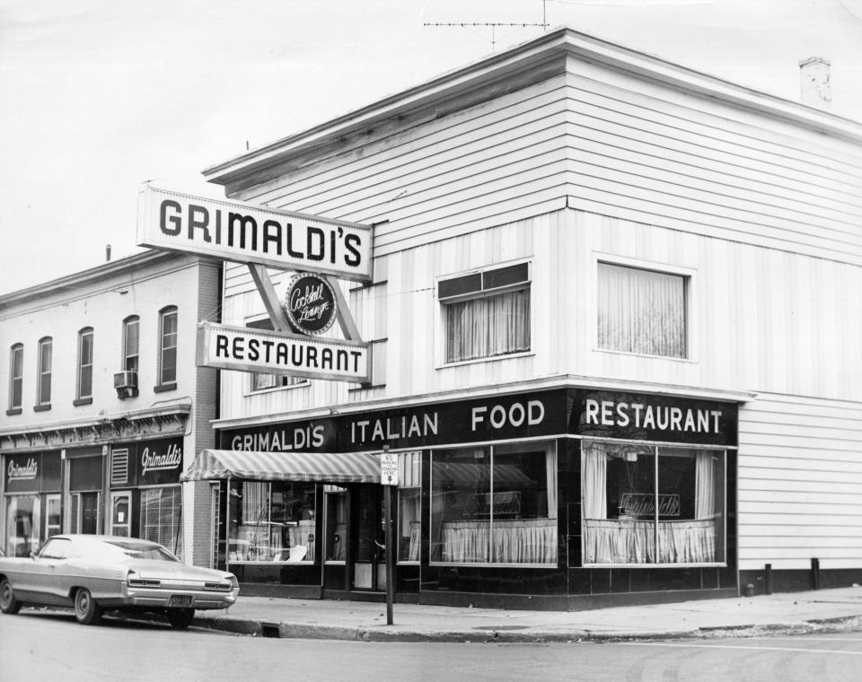 Memories are made of places like this — Grimaldi’s Restaurant at Bleecker and Kent streets in Utica. Originally Fred and Rita Grimaldi ran a small restaurant at 422 Bleecker St. When John Coluzza closed his large restaurant at Bleecker and Kent, the Grimaldis moved in. The landmark restaurant is gone now, but will not be forgotten by many.