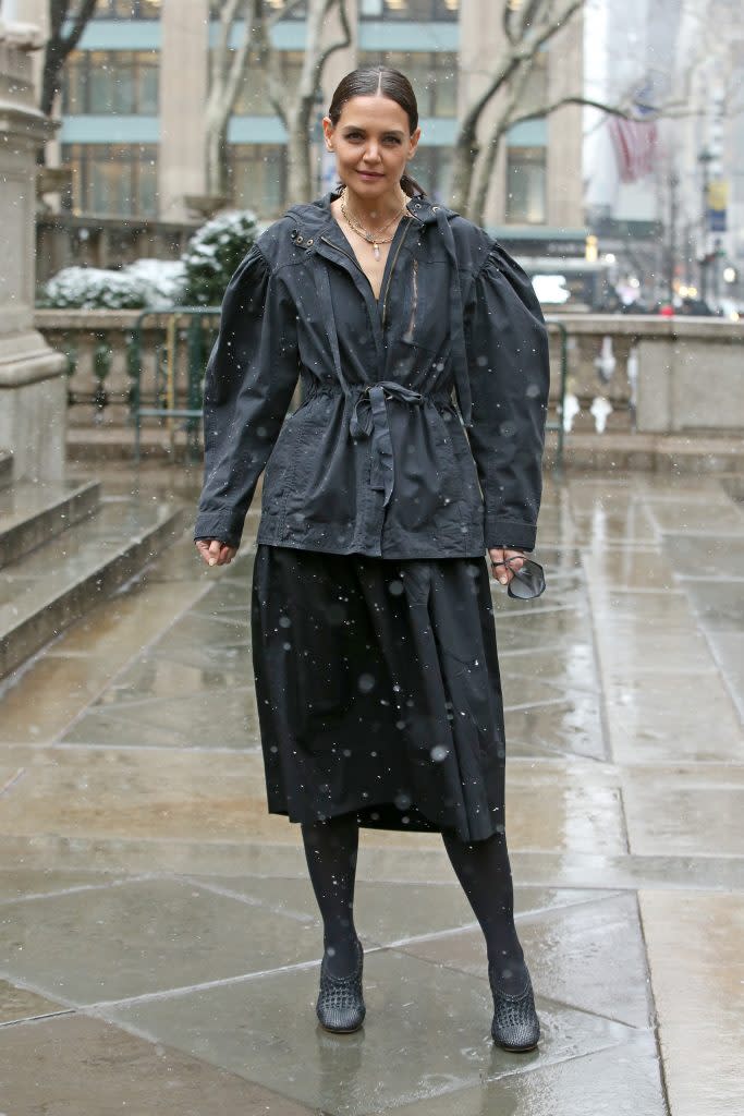 Katie Holmes attends Ulla Johnson’s Fall 2022 fashion show during New York Fashion Week on Feb. 13, 2022. - Credit: Christopher Peterson / SplashNews.com