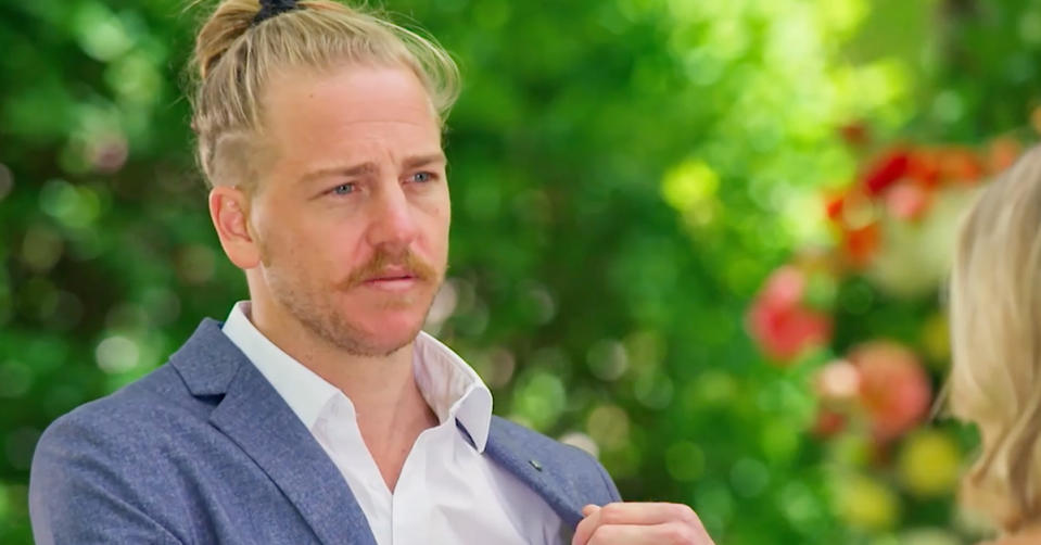 MAFS' Cam didn't get the chance to say his final vows on the show, with the reality star reading them on the Kyle and Jackie O Show instead. Photo: Nine