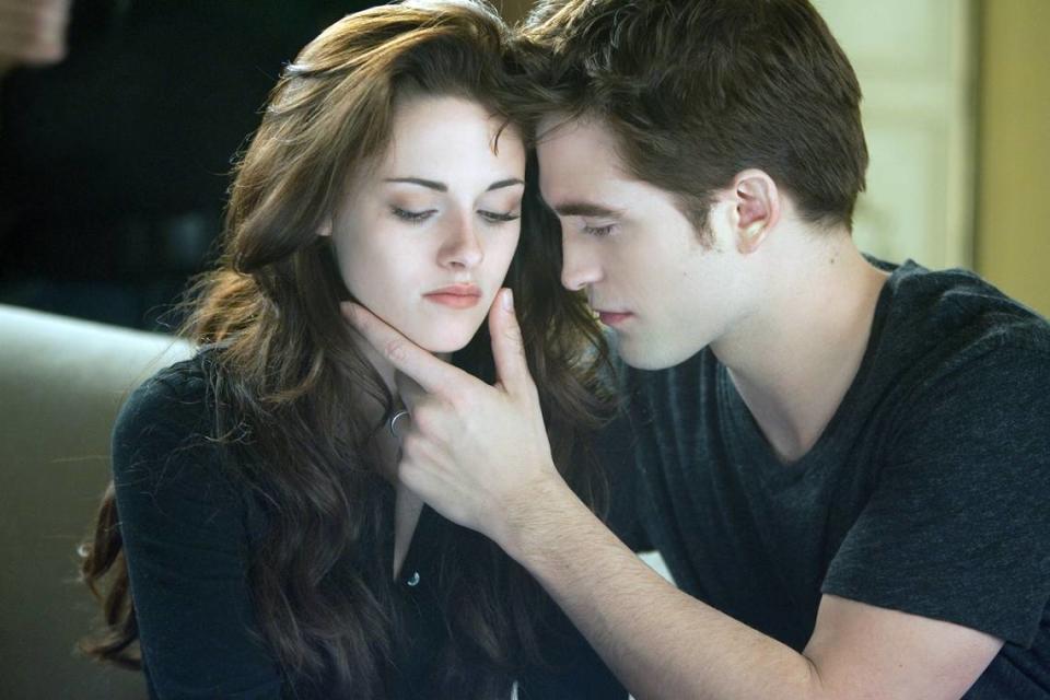 This film image released by Summit Entertainment shows Kristen Stewart, left, and Robert Pattinson in a scene from “The Twilight Saga: Breaking Dawn Part 2.” (AP Photo/Summit Entertainment, Andrew Cooper)