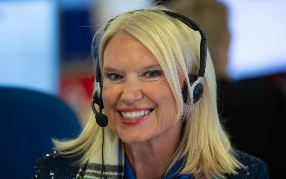 Anneka Rice was among the celebrities manning the phone lines