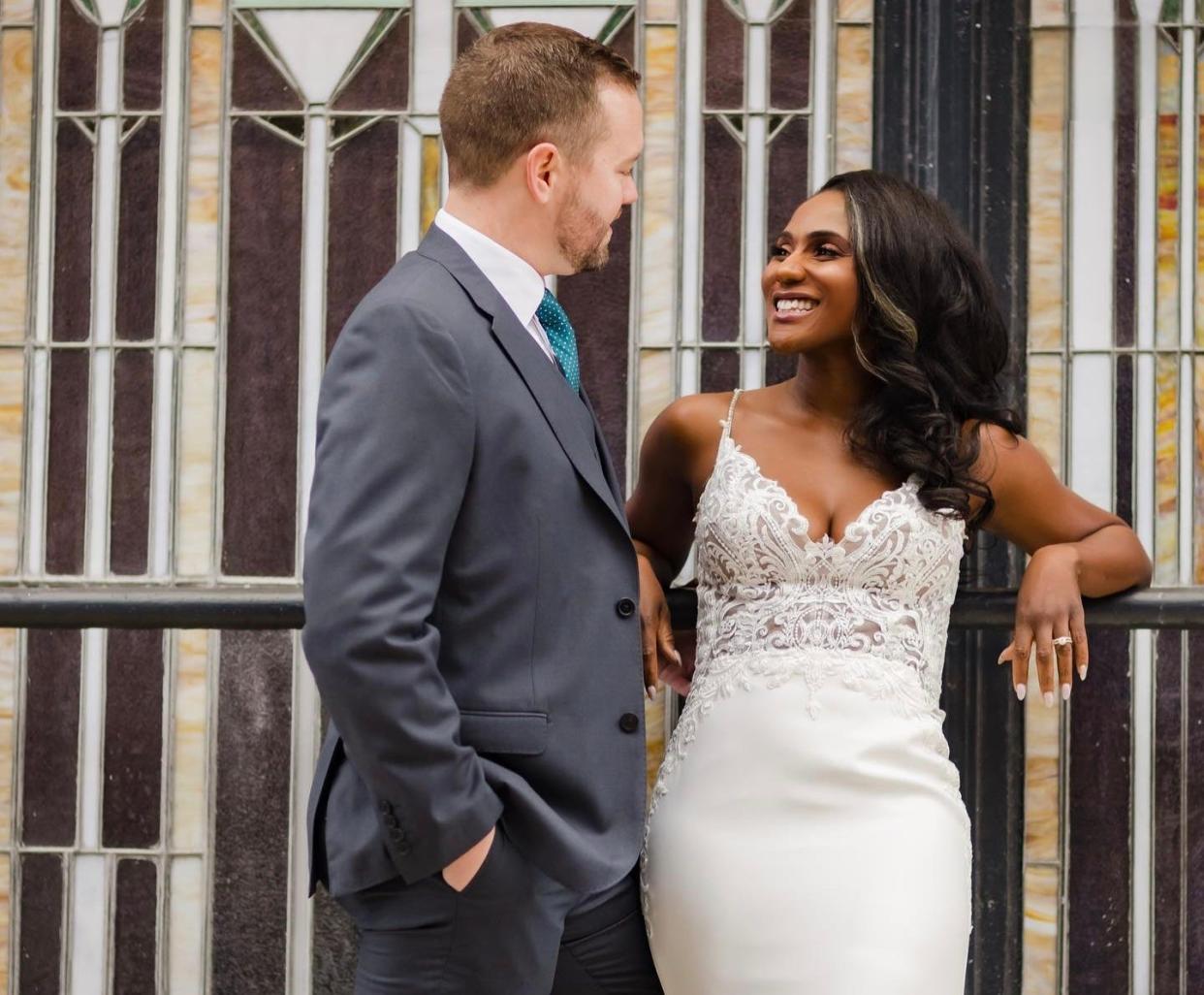 Krystal Anderson and her husband Clayton William Anderson on their wedding day.