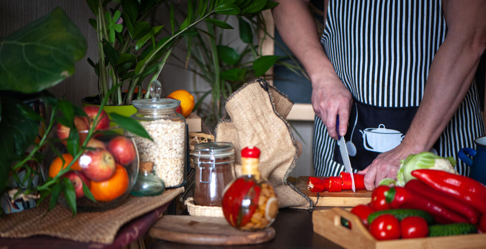 man cooking at home