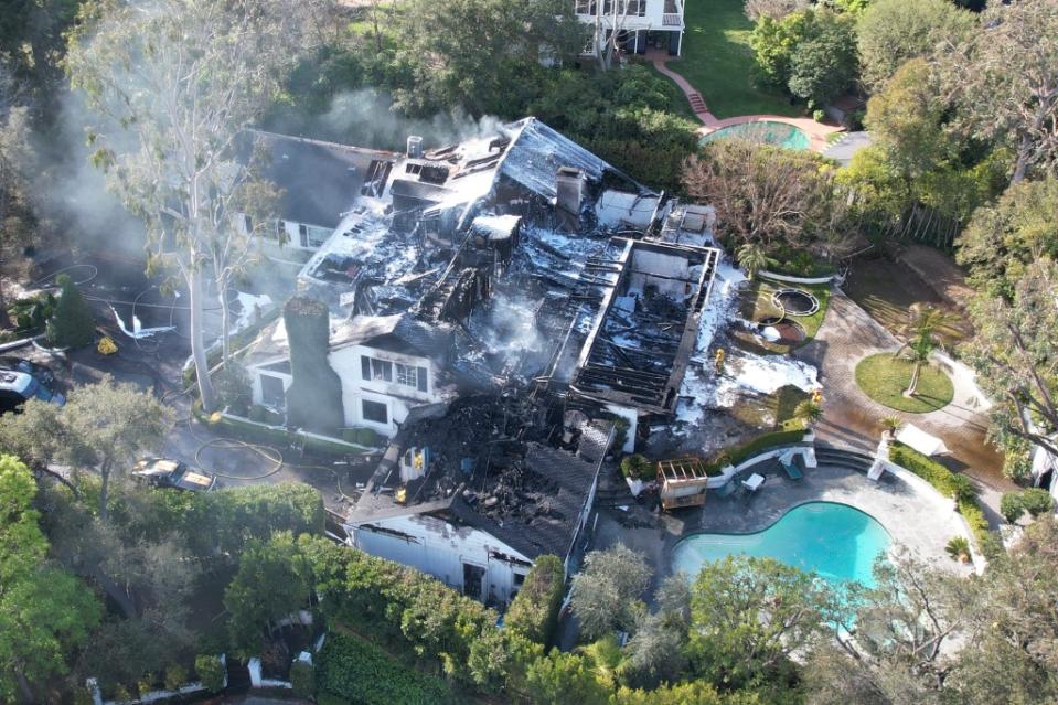 The $7 million home was. destroyed on Friday. London Entertainment for NY Post