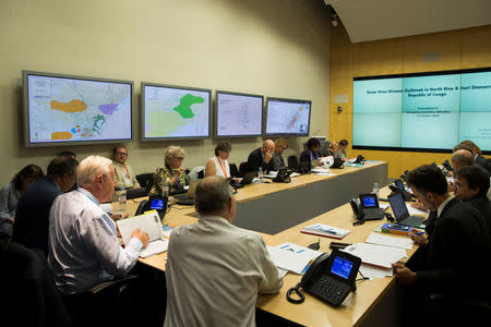 International Health Regulations Emergency Committee meeting on Ebola virus disease in Congo, in the headquarters of the World Health Organization (WHO) in Geneva, Switzerland, October 17, 2018. WHO/Chris Black/Handout via REUTERS