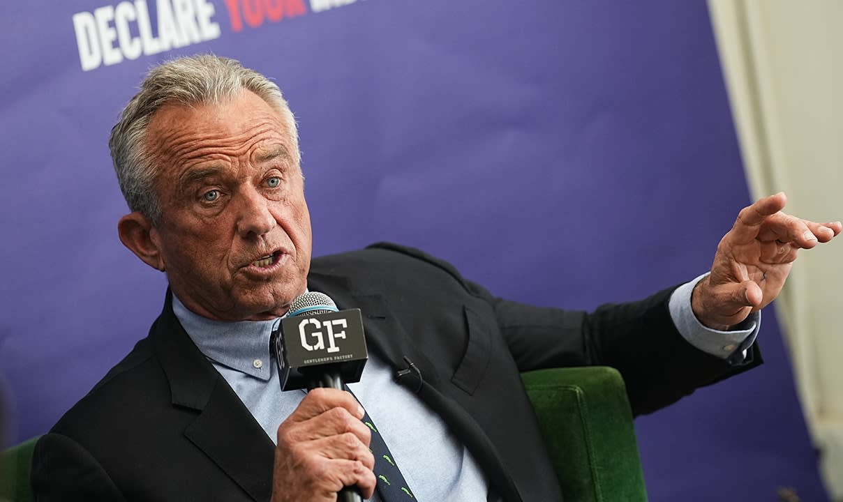 Robert F. Kennedy Jr. speaking into a microphone