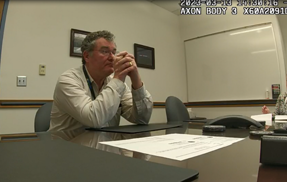 Ex-Kennewick Mayor Bill McKay speaks to detectives during an interview about illicit massage parlors in the city. During the interview McKay admitted to paying for sexual services, while claiming he was investigating the businesses. Kennewick Police Department