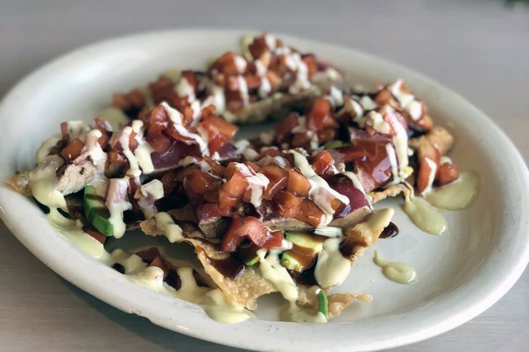 sushi nachos from Whaley's Restaurant and Bar in Edisto Island, South Carolina