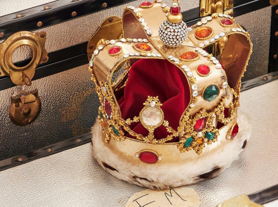 Mercury’s signature crown and cloak ensemble – worn at the end of every ‘The Magic Tour’ gig – ascends to £635,000, more than 10 times the low estimate. (Sotheby’s)