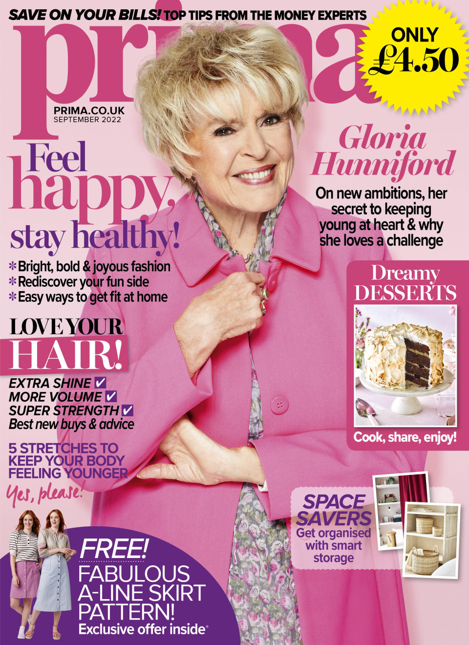 Gloria Hunniford on the front cover of Prima. (Nicky Johnston/Prima UK/PA)