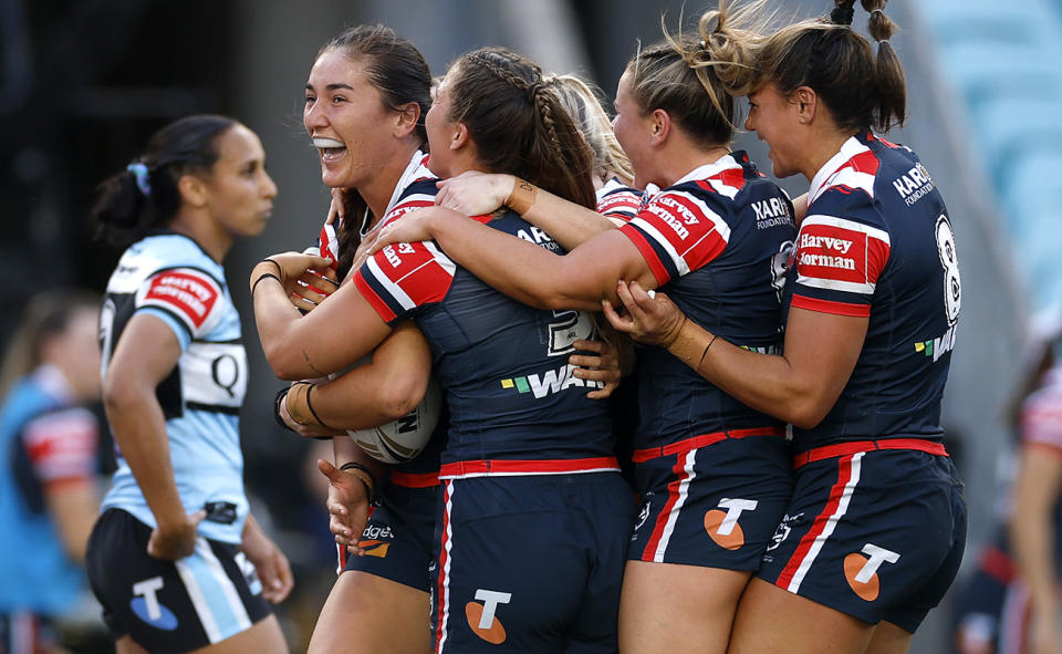 Olivia Kernick after scoring a try in the NRLW grand final.