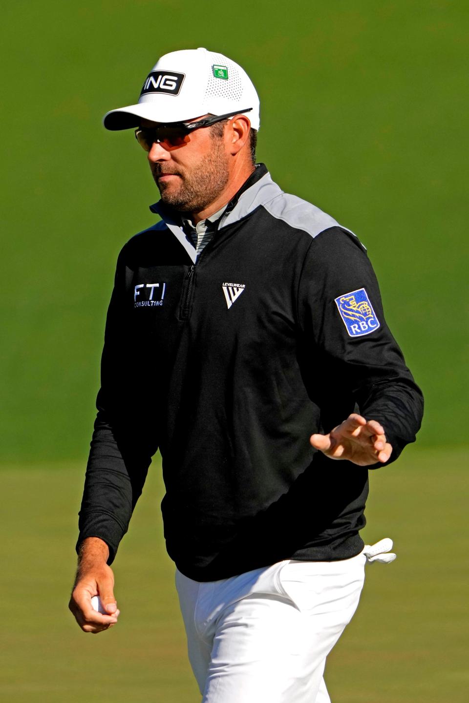 Former Kent State star and Corey Conners, a native of Canada, reacts to his putt on the second green during the second round of The Masters. Conners is one of four players with area ties competing in the U.S. Open this week. [Rob Schumacher/USA TODAY Sports]