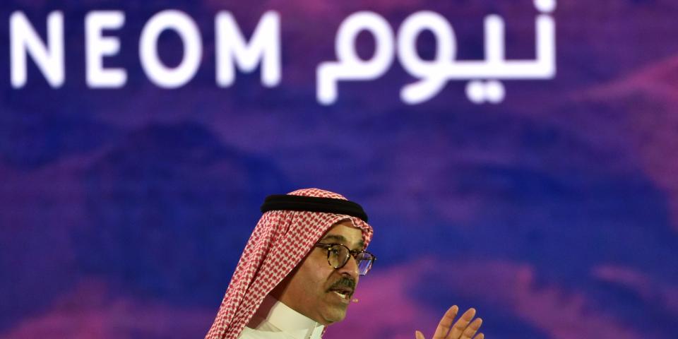 Saudi CEO of NEOM Nadhmi al-Nasr speaks during the last day of the Future Investment Initiative FII conference in the Saudi capital Riyadh on October 25, 2018. - The summit, nicknamed "Davos in the desert", has been overshadowed by growing global outrage over the murder of a Saudi journalist inside the kingdom's consulate in Istanbul. (Photo by FAYEZ NURELDINE / AFP) (Photo by FAYEZ NURELDINE/AFP via Getty Images)