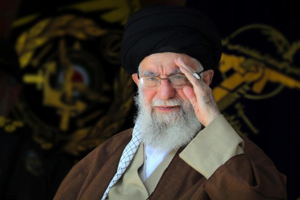 Iranian supreme leader Ayotallah Khamenei accused the US of ‘directing’ Israel to bomb Gaza (AP)