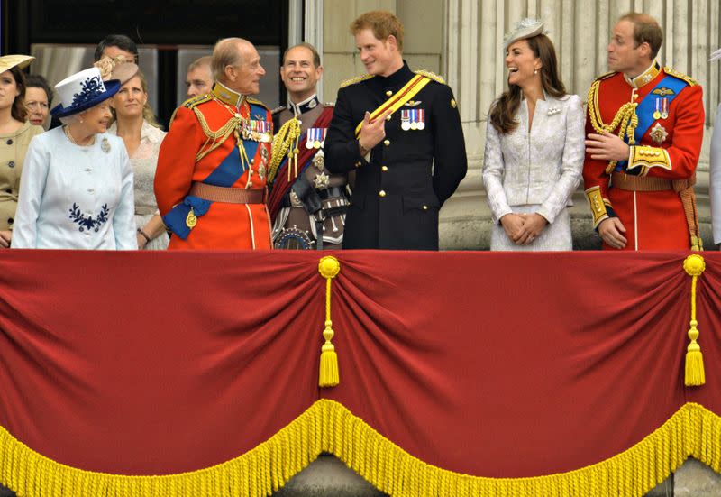 FILE PHOTO: Britain's Royal family attend annual Trooping of the Colour ceremony to celebrate the Queen's official birthday in central London