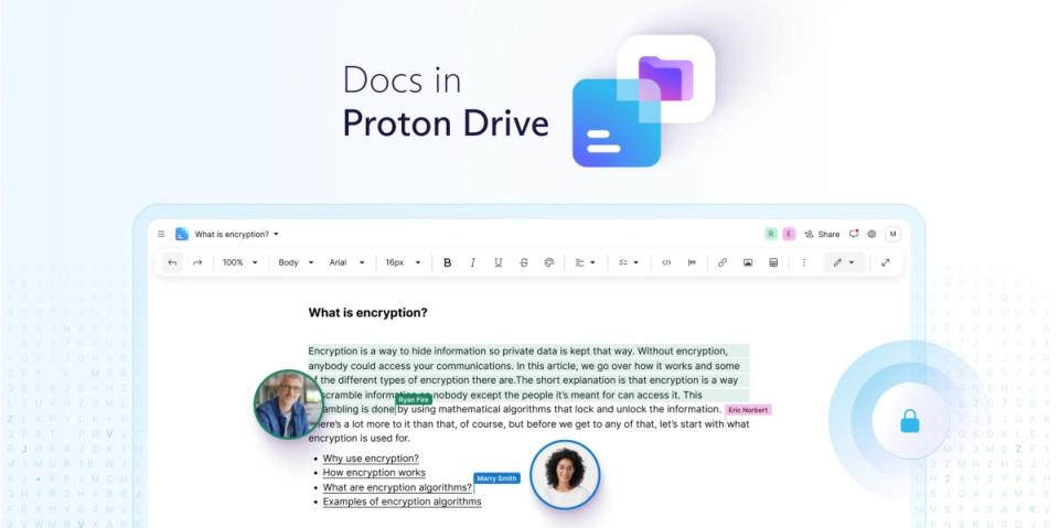 Proton在其雲端儲存服務增加文件編輯功能，以Proton Docs為稱、標榜高度隱私安全