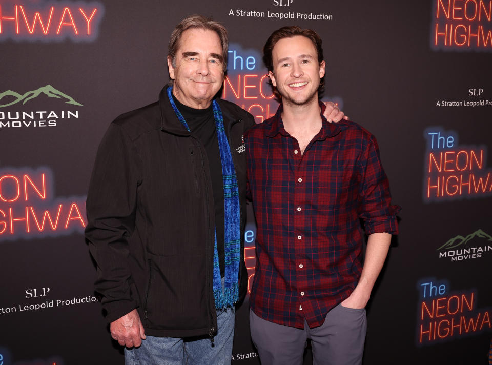 Beau Bridges and his son Ezekiel "Zeke" Bridges attend 'The Neon Highway' world premiere in Nashville, Tennessee. 