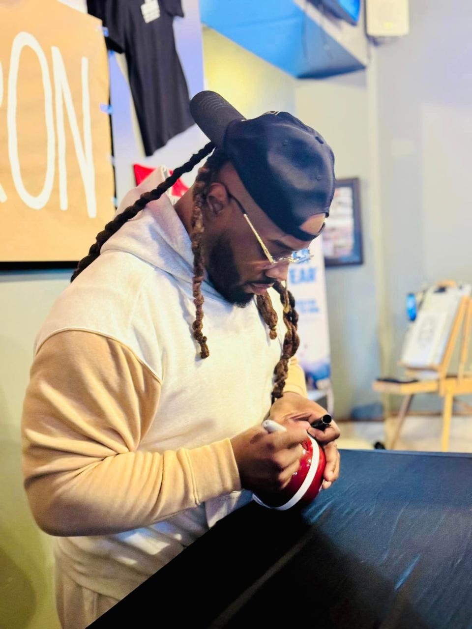 Former Alabama and NFL running back Trent Richardson is pictured Jan. 27 at The Gridiron’s 20th anniversary celebration in Gadsden