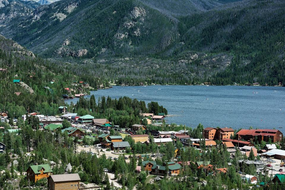 Town and view of Grand Lake.