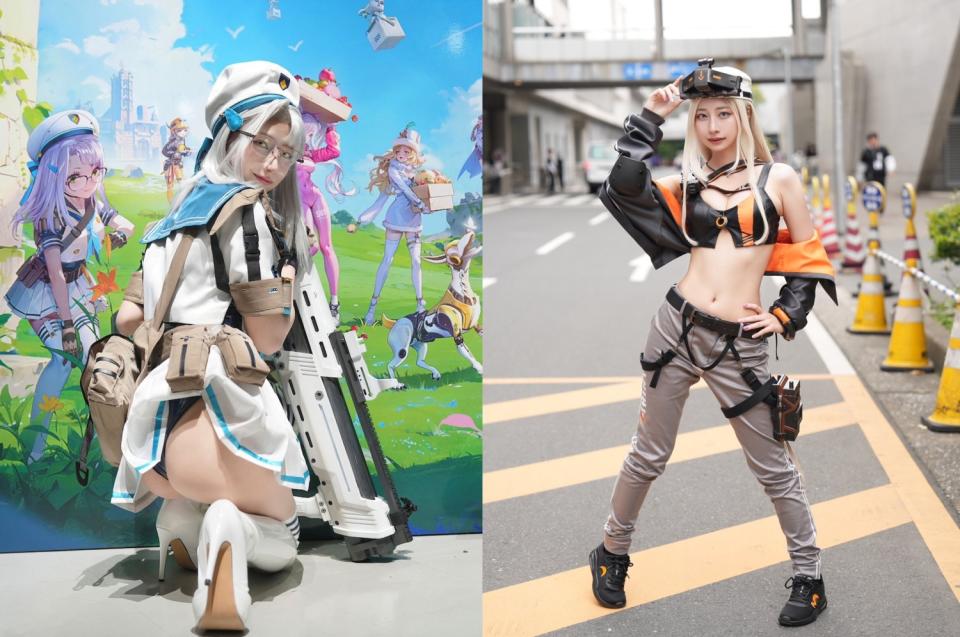 鈴木優香日前Cosplay出席知名手遊《勝利女神：妮姬》日本官方活動。 (圖/日本ファミ通及鈴木優香推特提供)