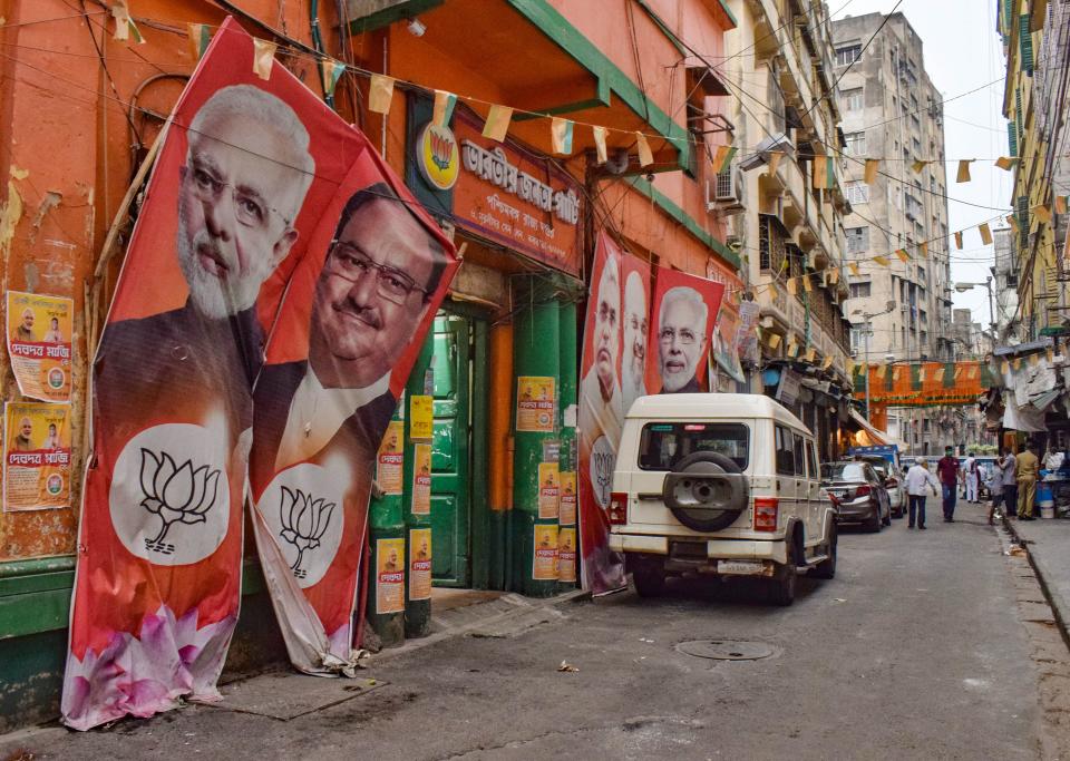 West Bengal BJP office in Kolkata wears a deserted look on Sunday after the party’s defeat to TMC in the Assembly polls.