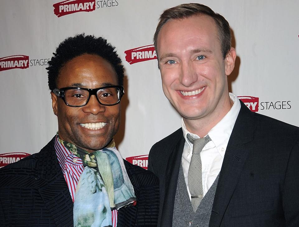 Billy Porter (L) and Adam Smith attend 2015 Primary Stages Gala at 583 Park Avenue on November 16, 2015 in New York City