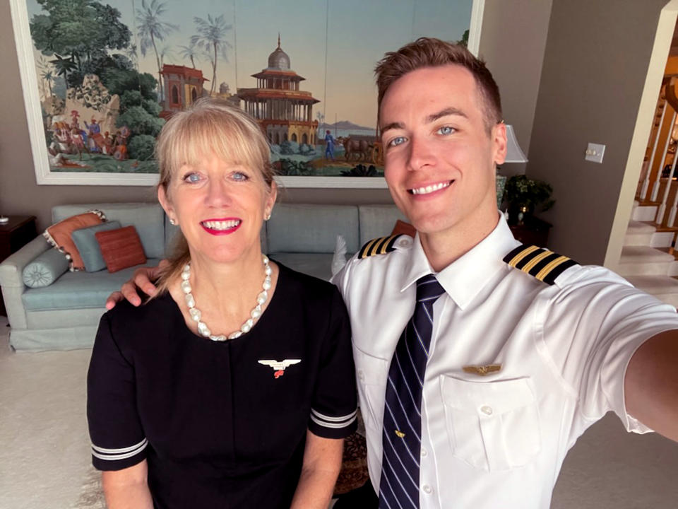 Pilot Flight Attendant mother son (Courtesy Cole Doss)