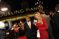 LAKE BUENA VISTA, FL - DECEMBER 8: Oklahoma wide receiver Ryan Broyles (left) is interviewed by ESPN's Erin Andrews (right) on the red carpet of the 2011 Home Depot College Football Awards at Disney's BoardWalk Resort at Walt Disney World in Lake Buena Vista, Florida. (Photo by Preston Mack/Disney Parks via Getty Images)