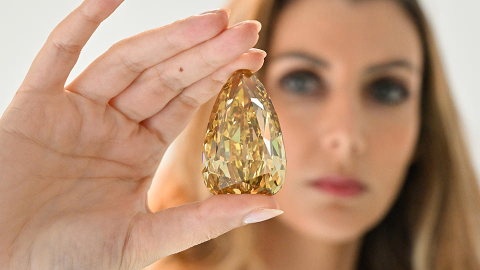 Sotheby's to sell Golden Canary diamond at its Magnificent Jewels auction on December 7, 2022 in New York.