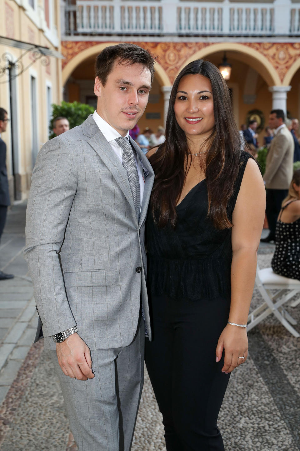 MONACO, MONACO - JUNE 16: Louis Ducruet and Marie Chevalier attend a cocktail during the 59th Monte Carlo TV Festival on June 16, 2019 in Monaco, Monaco. (Photo by Olivier Huitel/PLS Pool/Getty Images)