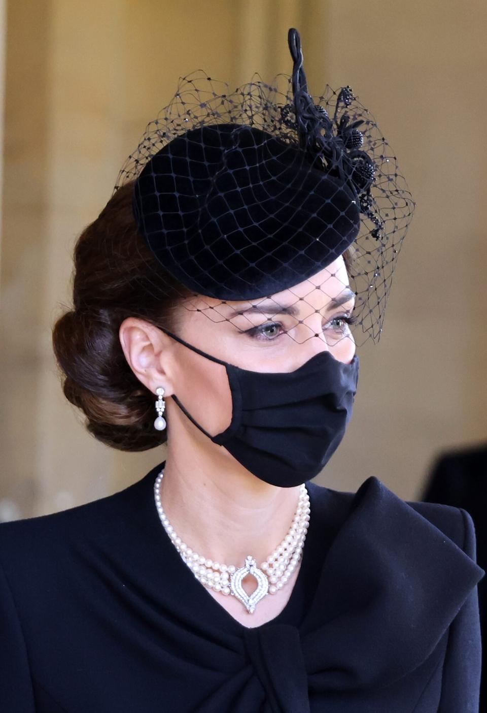 Chris Jackson/Getty Images       Kate Middleton en el funeral de príncipe Philip en 2021.     