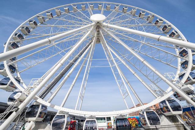 We rode Kansas City's new Ferris wheel for the best view of the skyline.  Here's what we saw