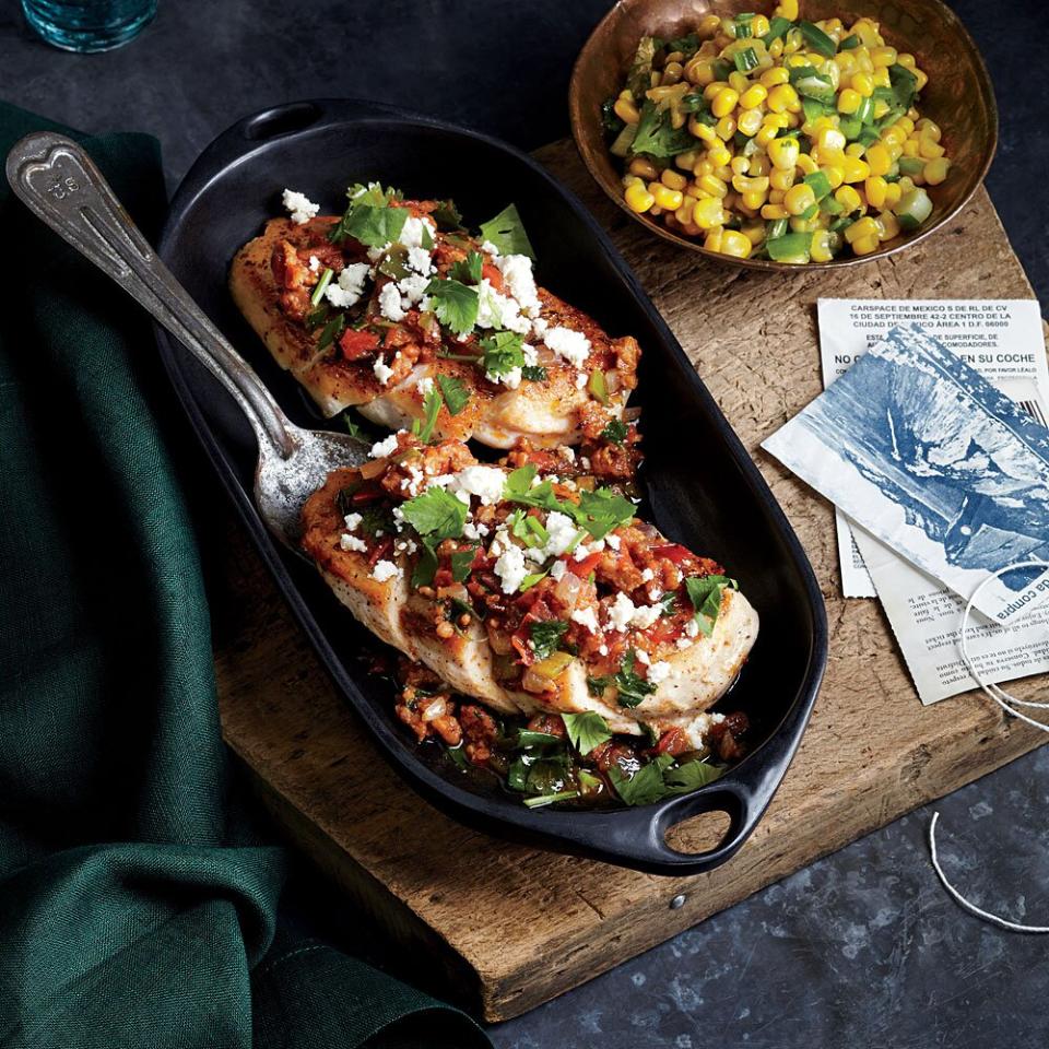 Chicken with Chorizo and Tomato Salsa