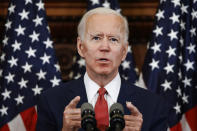 Democratic presidential candidate, former Vice President Joe Biden speaks in Philadelphia, Tuesday, June 2, 2020. (AP Photo/Matt Rourke)