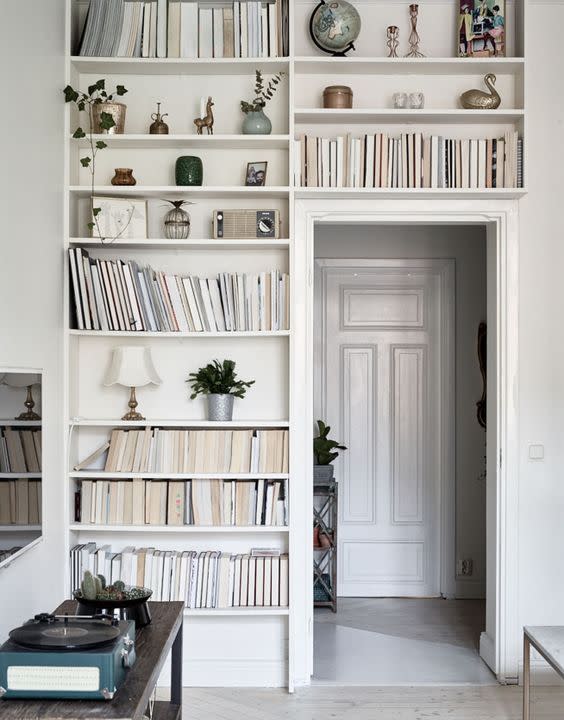 <p>Floating shelves are trending in the interiors world and to top that, they’re also a great way to use dead spaces - around doors and in nooks and crannies that might otherwise go unused. As well as stacking up books and boxes, use them to display plants and treasures. <i>[Photo: Pinterest]</i></p>