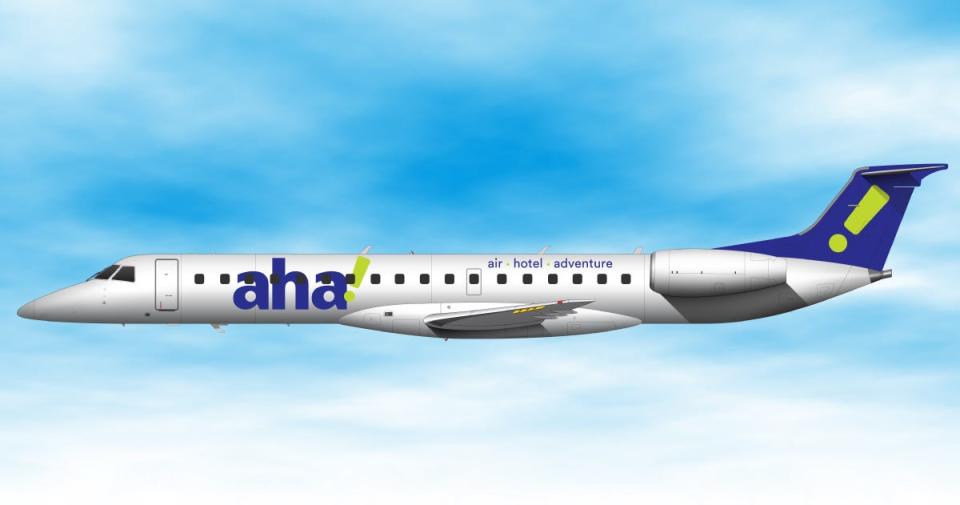 Aha, a new budget airline focused on flights to and from Reno, Nevada, will use 50-seat Embraer ERJ 145 regional jets.