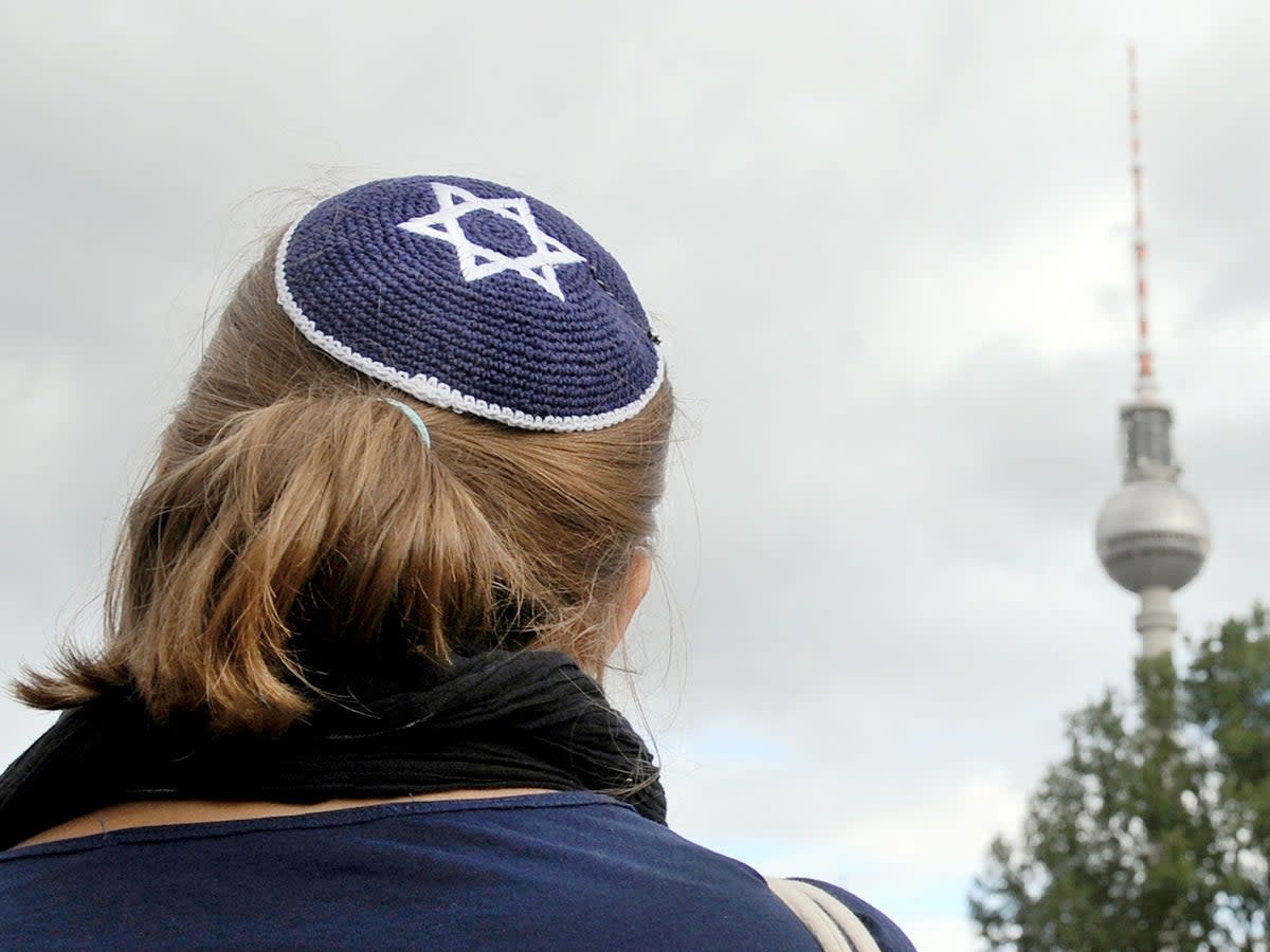 A parent told The Independent that her son is covering his kippah with a baseball cap (AFP/Getty Images)