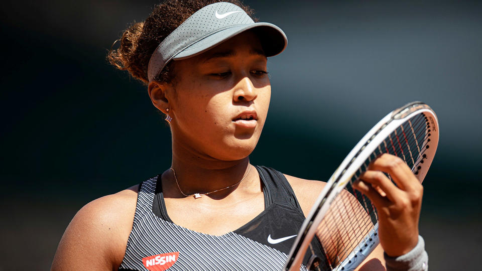 Naomi Osaka, pictured here in action against Patricia Maria Tig at the French Open.