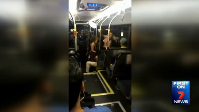 This is one of many scenes of violence that has erupted on Sydney buses. Photo: 7 News