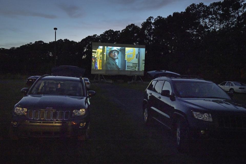 The screen at the Sun-Ray drive-in in Jacksonville is 27 feet high and 50 feet wide.
