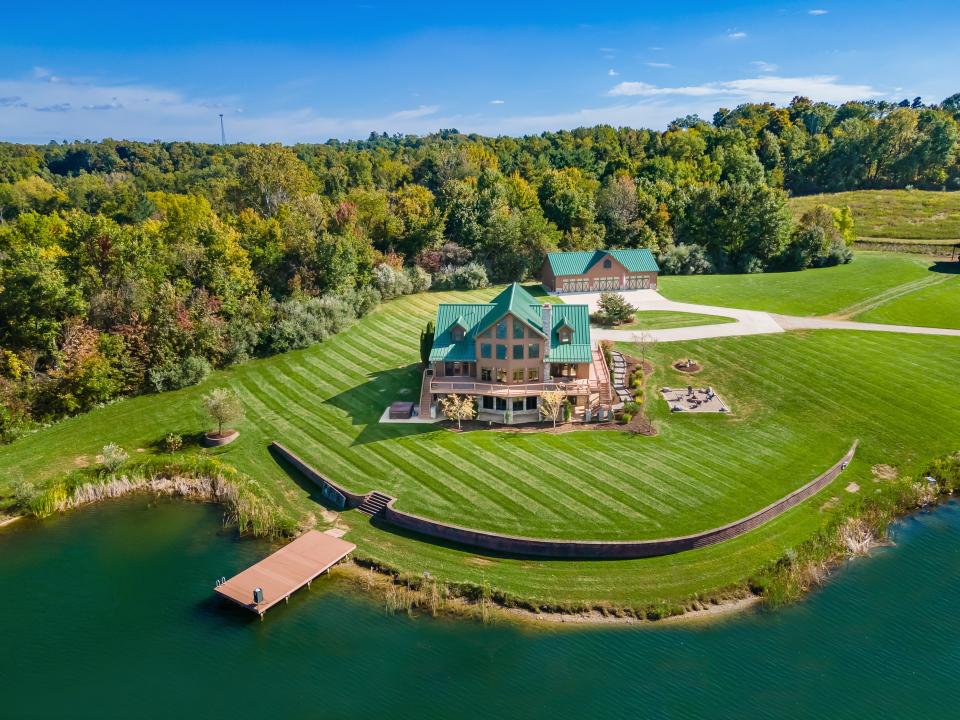 A Mount Vernon-area home listed for $2.59 million sits on a private 6-acre lake.