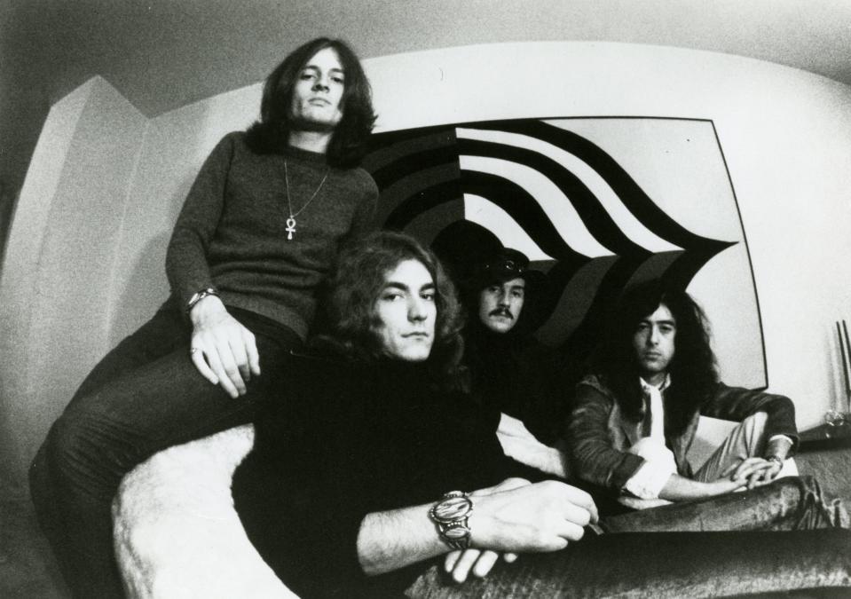 Members of the musical group Led Zepelin, circa 1969. John Paul Jones, left, Robert Plant, John Bonham and Jimmy Page.