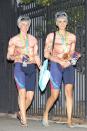 <p>Dobrev, right, had the same idea when she and a friend dressed as disgraced U.S. Olympic medalists Lochte and Jimmy Feigen. (Photo: AKM-GSI) </p>