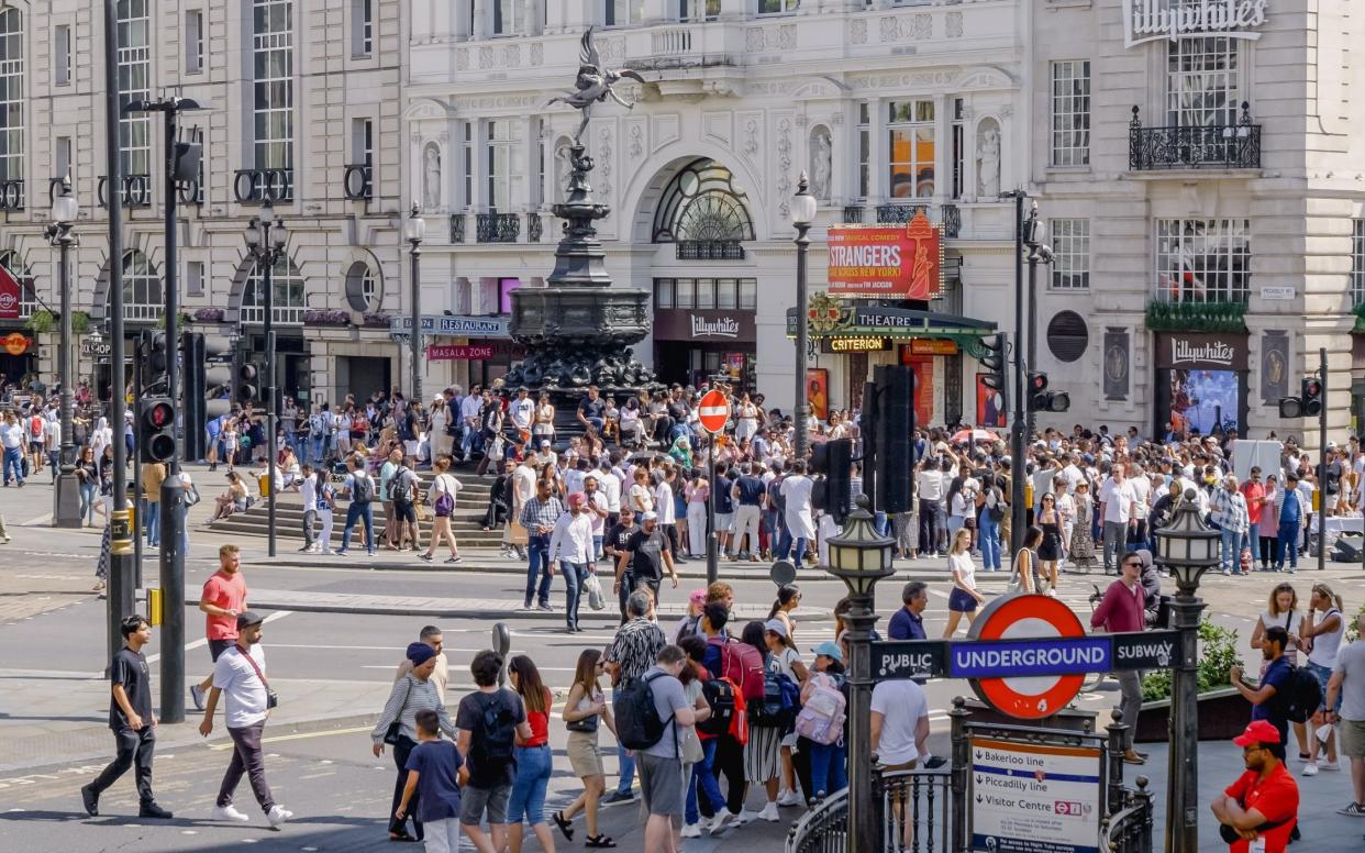 Piccadilly Circus in central London this summer