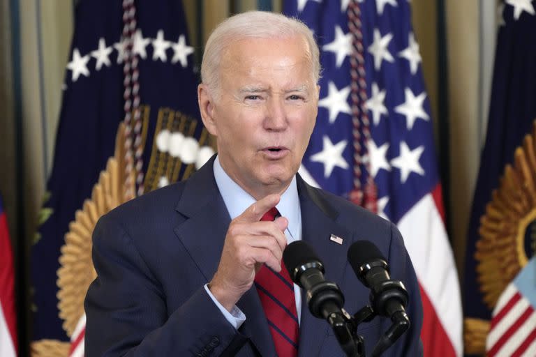 El presidente Joe Biden habla en la Casa Blanca, Washington, 6 de setiembre de 2023