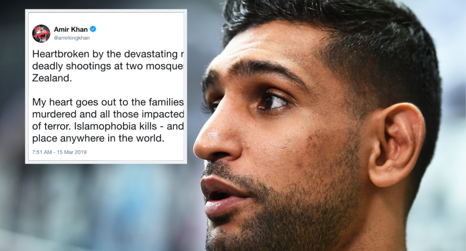 Boxer Amir Khan was left devastated by the news of terror attacks on mosques in New Zealand